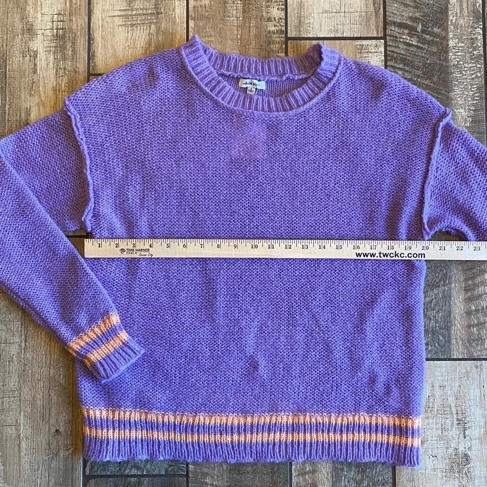 Purple Knit Sweater with peach Stripes 🆕